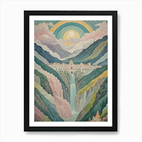 Pastel Palace In The Mountains Art Print