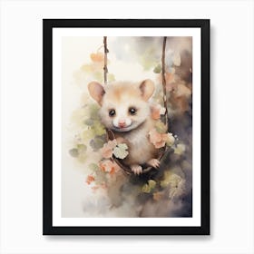 Adorable Chubby Hanging Possum 1 Art Print