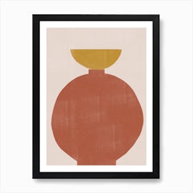 Abstract Vase, Terracotta Art Print