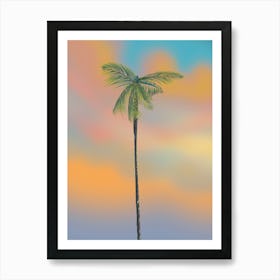 Palm Tree At Dusk Art Print