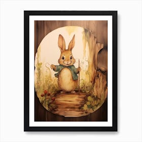 Bunny Wood Rabbit Prints Watercolour 6 Art Print