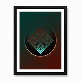 Geometric Neon Glyph on Jewel Tone Triangle Pattern 134 Art Print