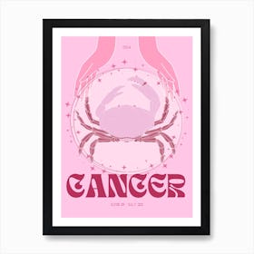 Pink Zodiac Cancer Art Print