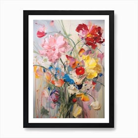 Abstract Flower Painting Carnation 4 Art Print