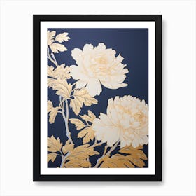 Gold Peonies Art Print