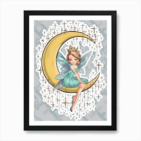 Fairy On The Crescent Art Print