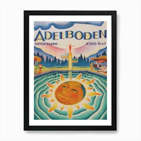 Adelboden Switzerland Vintage Travel Poster Art Print