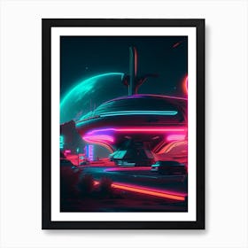 Terrestrial Neon Nights Space Art Print
