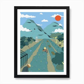 Farm In The Sun Art Print