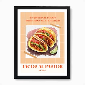 Tacos Al Pastor Mexico 3 Foods Of The World Art Print