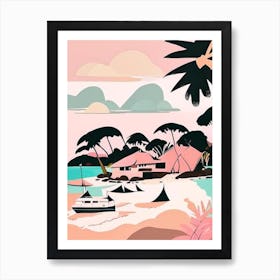 Pulau Lang Tengah Malaysia Muted Pastel Tropical Destination Affiche