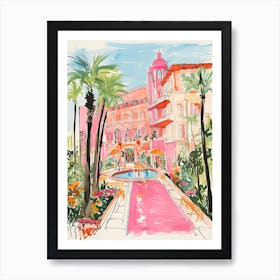 The Beverly Hills Hotel   Beverly Hills, California   Resort Storybook Illustration 4 Poster