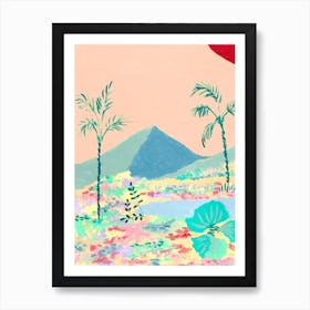 Red Sun Jungle Art Print