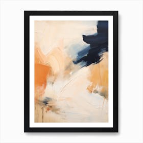 Navy And Orange Autumn Abstract Painting 3 Art Print