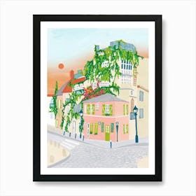 Montmartre , France, Paris, Travel Art, Sunset  Art Print