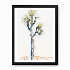 Herbert S Joshua Tree Minimilist Watercolour  (1) Art Print