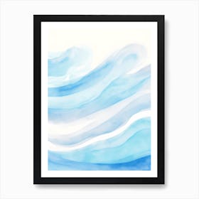 Blue Ocean Wave Watercolor Vertical Composition 133 Art Print