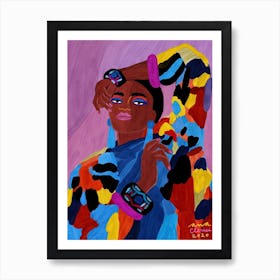 Portrait coloré affiche art moderne pour salon