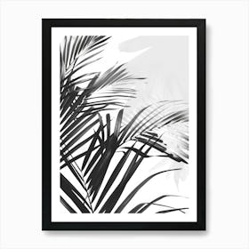 Black And White Palm Leaves 4 Art Print