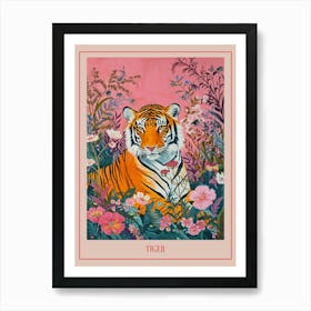 Floral Animal Painting Tiger 2 Poster Art Print