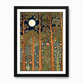 William Morris Moonlight In The Woods 8 Art Print