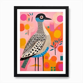 Pink Scandi Grey Plover 4 Póster