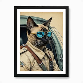 Siamese Pilot Art Print