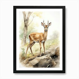 Storybook Animal Watercolour Gazelle 2 Art Print