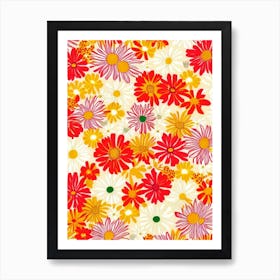 Oxeye Daisy Floral Print Warm Tones 2 Flower Art Print