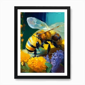 Honeybee And Painting 1 Art Print