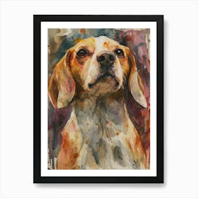 Beagle Watercolor Painting 3 Art Print