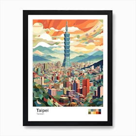 Taipei,Taiwan, Geometric Illustration 1 Poster Art Print