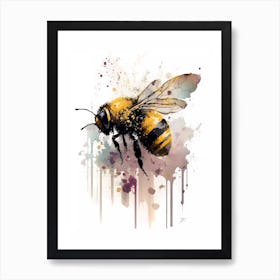 Watercolor Bumblebee 1 Art Print