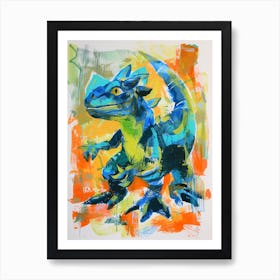 Abstract Dinosaur Brushstrokes Art Print