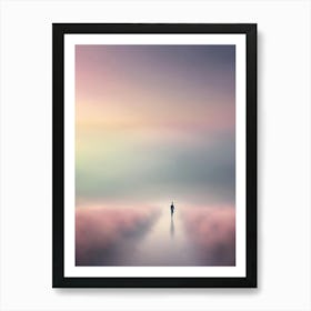 Man Walking In The Fog 2 Art Print