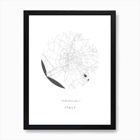 Rome Italy Circle Map Poster