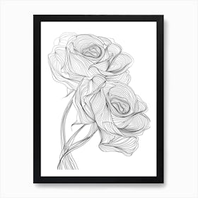 Roses Sketch 5 Art Print