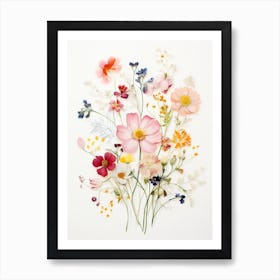 Pressed Flower Botanical Art Wildflowers 8 Art Print