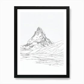 Huascaran Peru Line Drawing 6 Art Print