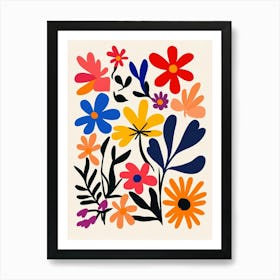 Flowers On A White Background 14 Art Print