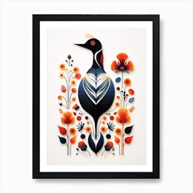 Scandinavian Bird Illustration Loon 4 Art Print