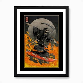 Soul Skating Grim Reaper Art Print