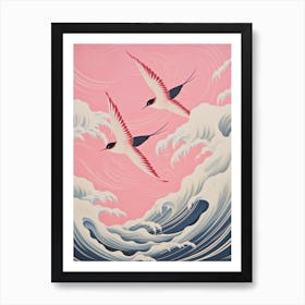 Vintage Japanese Inspired Bird Print Swallow 3 Art Print