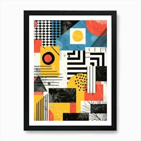 Playful And Colorful Geometric Shapes Arranged In A Fun And Whimsical Way 3 Art Print