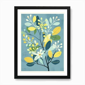 Paulownia Tree Illustration Flat 2 Art Print