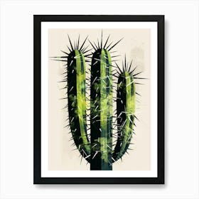 Crown Of Thorns Cactus Minimalist Abstract 3 Art Print