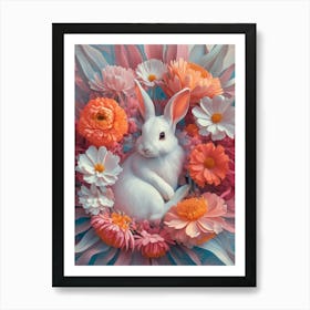 Bunny In Flowers 1 Art Print