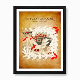 Stygian Zinogre Vintage Art Print