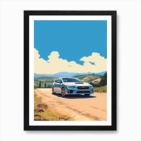 A Subaru Impreza In The Tuscany Italy Illustration 4 Art Print