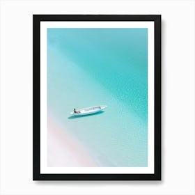 Small Boat In Turquoise Water Art Print